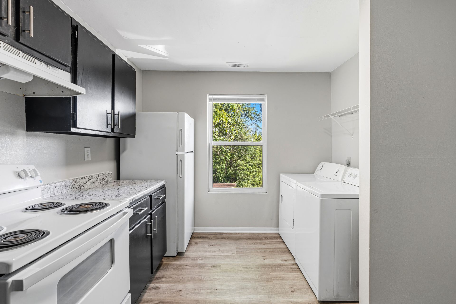 Laundry room at Main Street Apartments