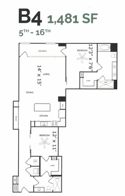 Large 2 Bedroom / Chef Kitchen and Wine Fridge – photo 1