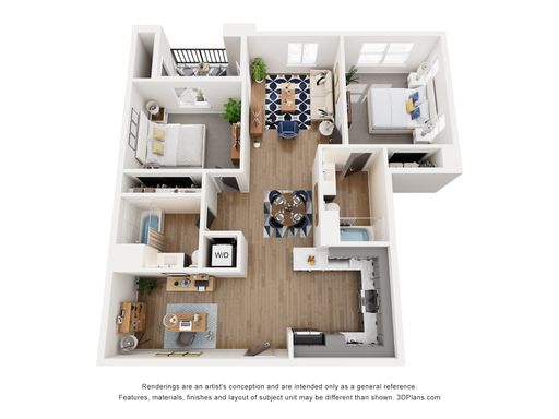Spacious 2-Bedroom, 2-Bath with Bonus Room and Private Balcony – photo 1