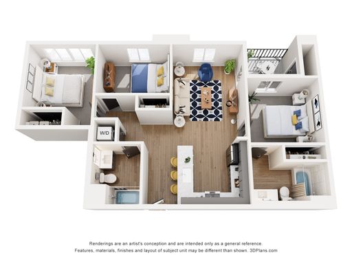 Modern 3-Bedroom, 2-Bath Flat with Private Balcony and Open-Concept Design – photo 1