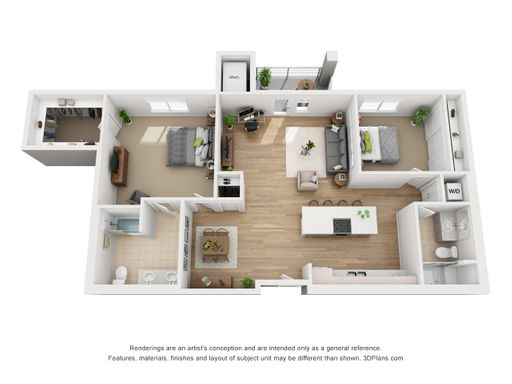 Oversized 2 bedroom, 2 bath flat with a large kitchen island and custom finishes throughout! – photo 1
