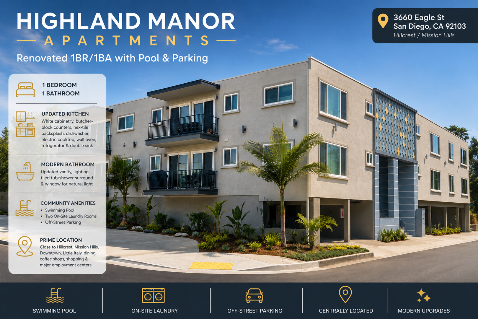 San Diego Apartment: 3660 Eagle St.