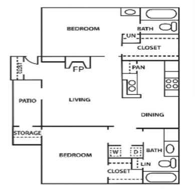 2 Bed 2 Bath 1013 sqft – photo 1