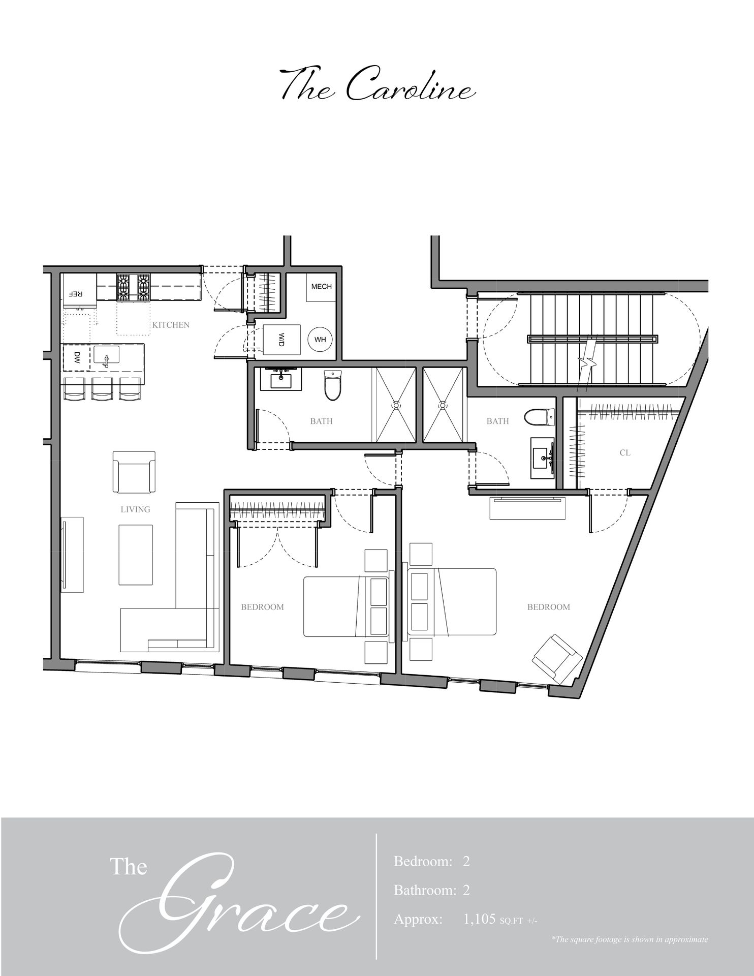 The Caroline - 2 Bd/2Ba with LARGE Walk-In closet! – photo 1