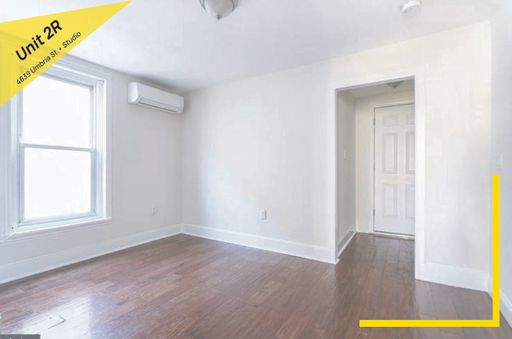 Studio Rental – 4639 Umbria Street - 2R, Philadelphia, PA 19127
