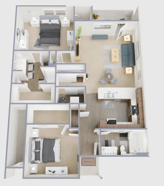 Smart Layout, Effortless Living: 2 Bed, 2 Bath – photo 1