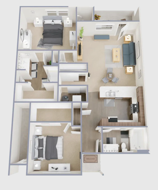 Smart Layout, Effortless Living: 2 Bed, 2 Bath – photo 1