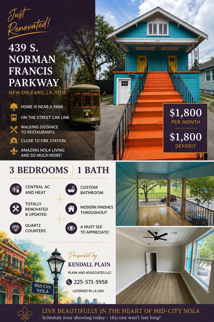 New Orleans Apartment: 439 S. Norman Francis Parkway  - 439 S. Norman Francis Parkway - 439 S. Norman Francis Parkway