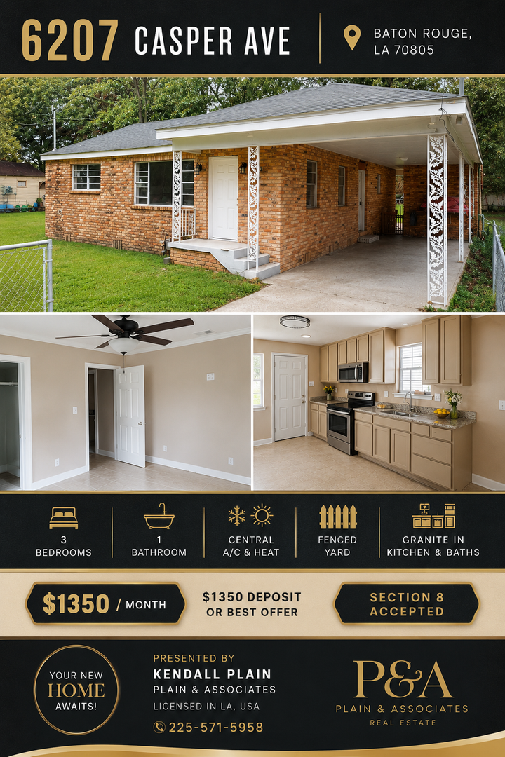 Baton Rouge House: 6207 Casper Ave.