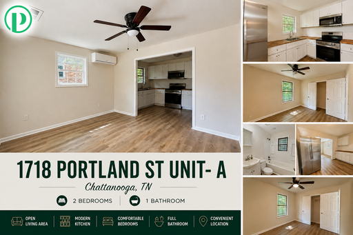 1718 Portland St. "A" - Recently remodeled 2 bed/1 bath duplex unit in Chattanooga! $1,000/mo. – photo 1
