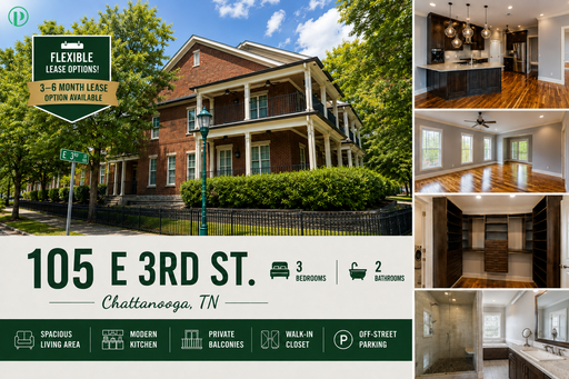 105 E 3rd St. - Luxurious 3 bed/2.5 bath townhome in downtown Chattanooga! $4,150/mo. – photo 1