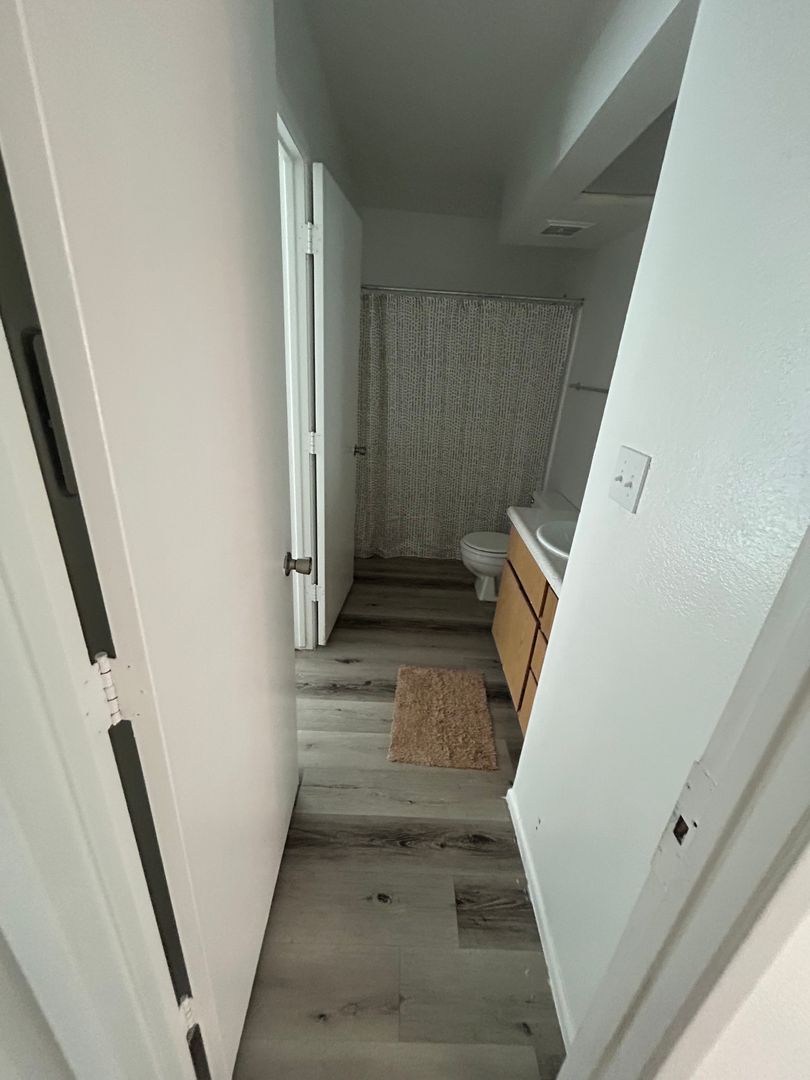 Apartment bathroom — representative home at San Marina Apartments.