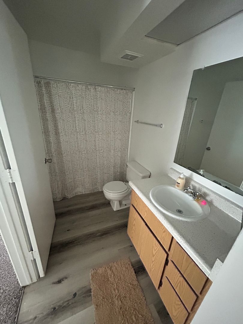 Apartment bathroom — representative home at San Marina Apartments.