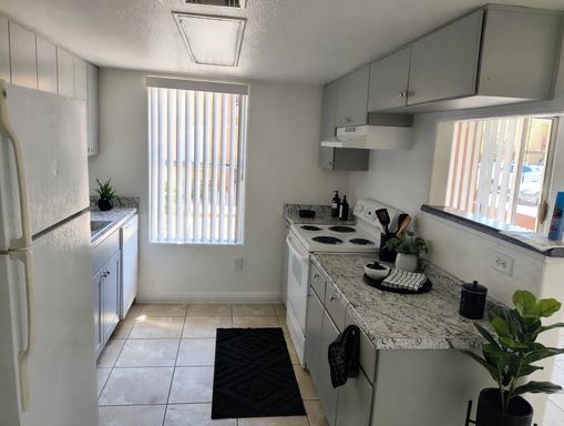 Apartment kitchen — representative home at San Giovanni Apartments.