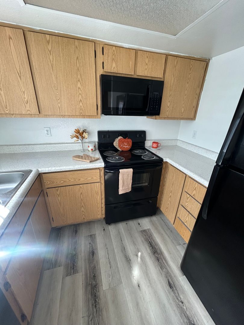 Apartment kitchen — representative home at San Marina Apartments.