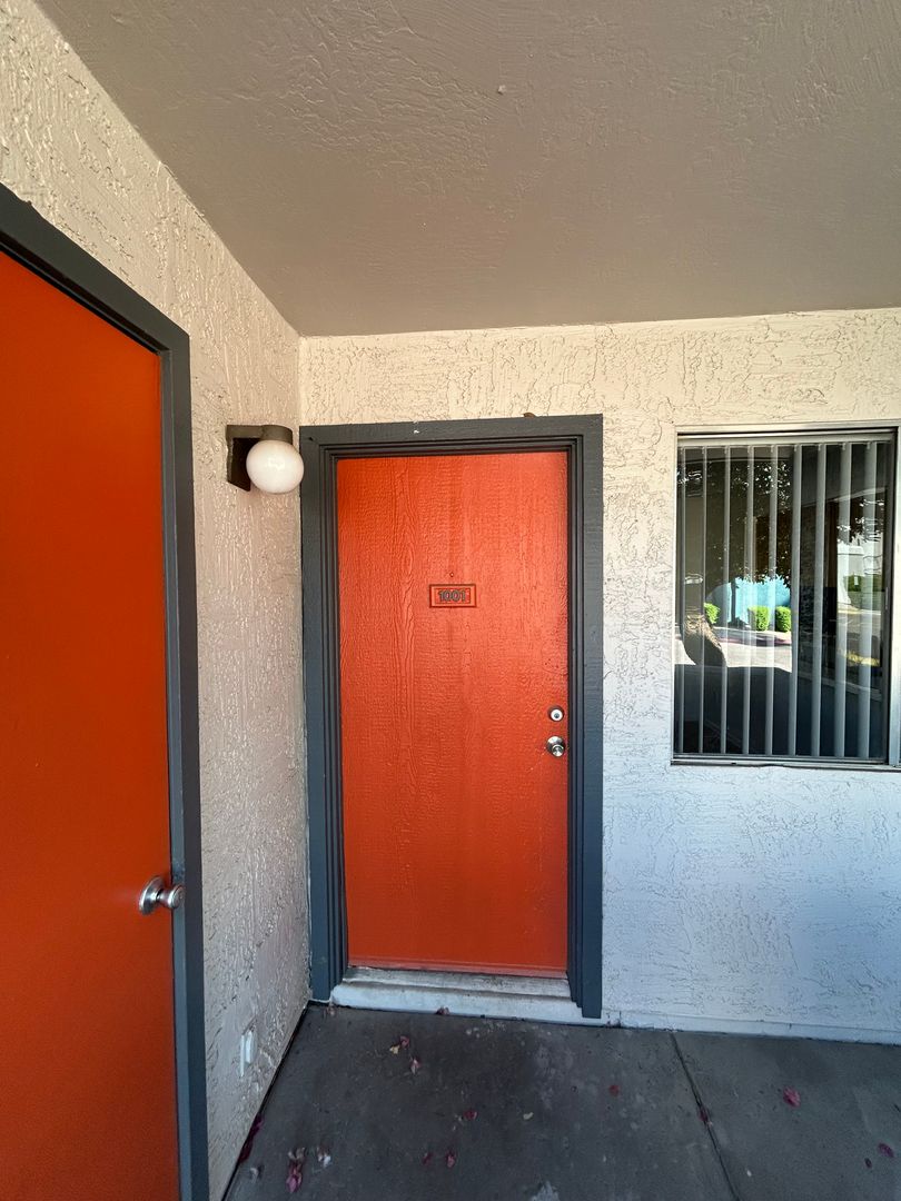 Apartment entry at San Marina Apartments.