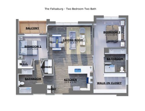 The Fallasburg - Two Bedroom Two Bath