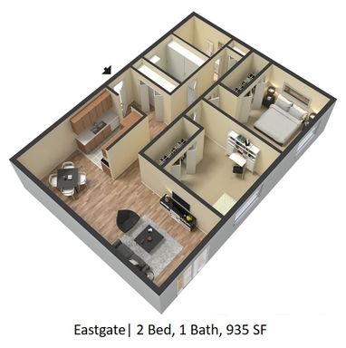 Renovated 2 Bedroom, 1 Bathroom Home Conveniently Located on First Floor