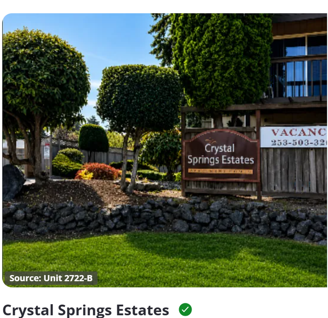University Place Apartment: 2722C Crystal Springs Rd West