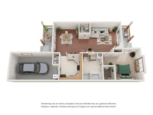 Garden Terrace | 1 Bed/1.5 Bath | Newly Renovated – photo 1