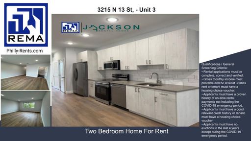 2 Bedroom Apartment – 3215 N 13 St, - Unit 3, Philadelphia, PA 19140