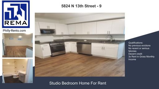 Studio Rental – 5824 N 13th Street - 9, Philadelphia, PA 19141