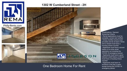 1 Bedroom Apartment – 1302 W Cumberland Street - 2H, Philadelphia, PA 19132