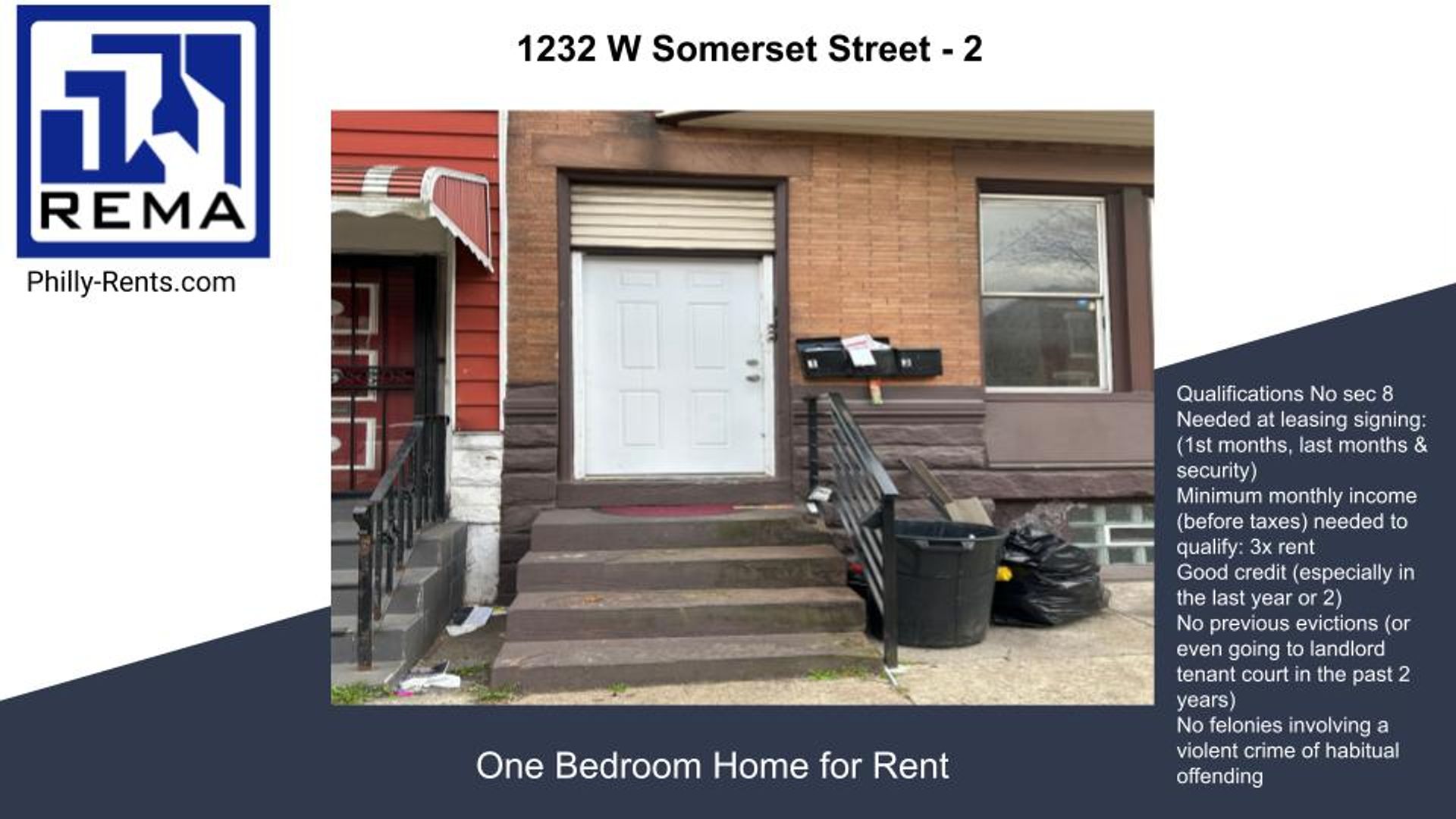 Philadelphia Apartment: 1232 West Somerset Street