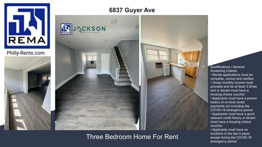 3 Bedroom House – 6837 Guyer Ave,, Philadelphia, PA 19142