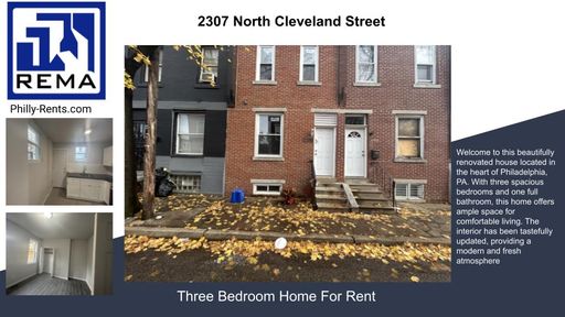 3 Bedroom Rental – 2307 North Cleveland Street, Philadelphia, PA 19132