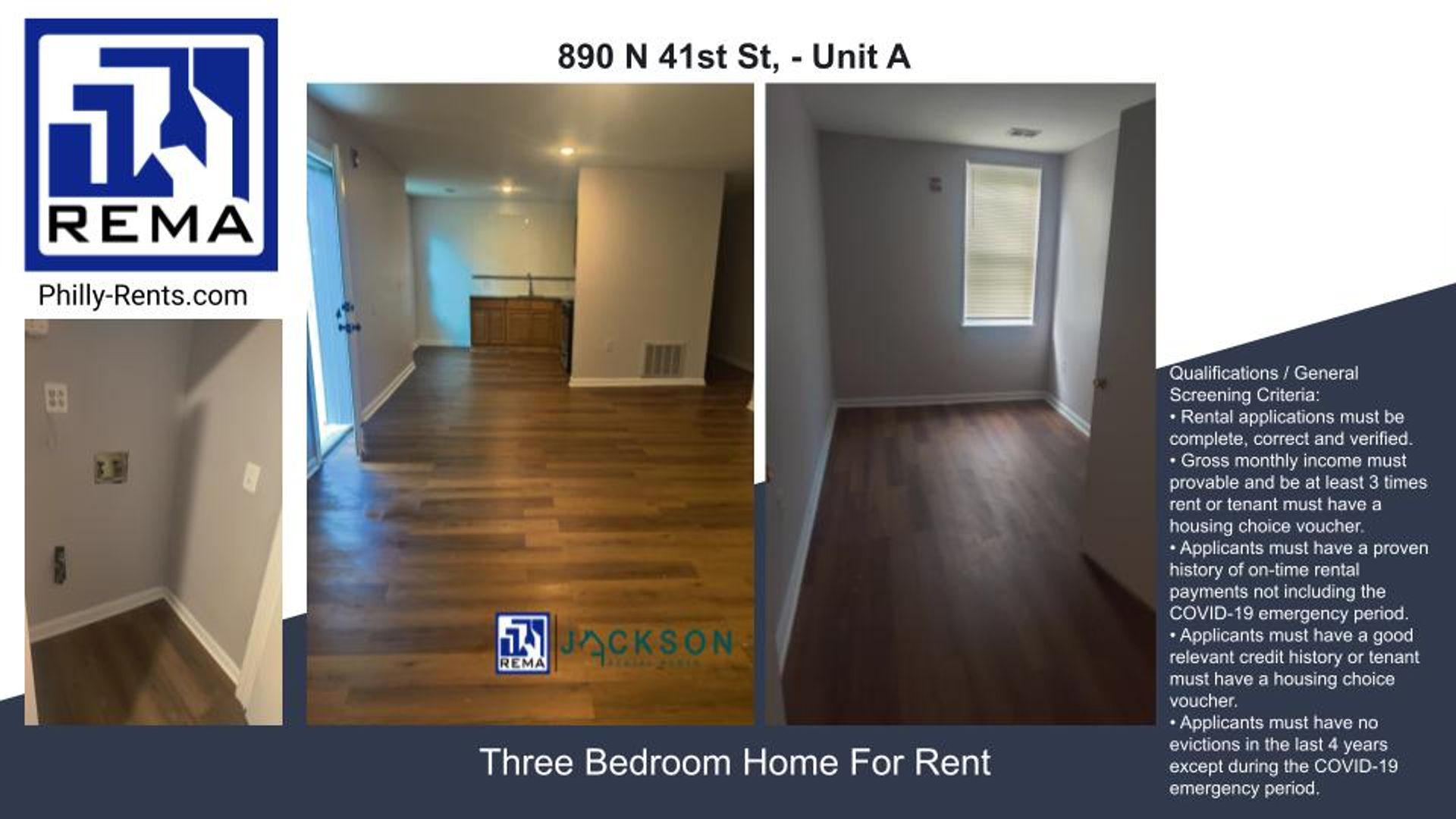 3 Bedroom Rental – 890 N 41st St, #Unit A, Philadelphia - Unit A, PA