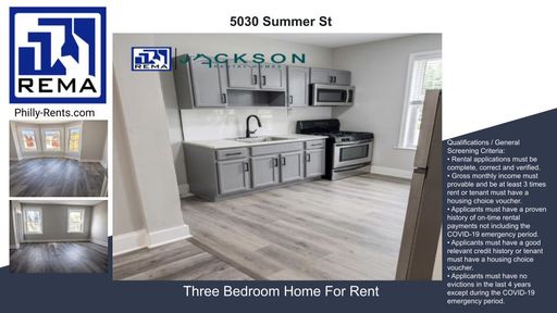 3 Bedroom House – 5030 Summer St, Philadelphia, PA 19139