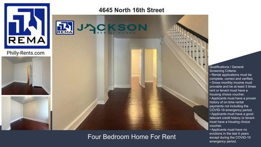 4 Bedroom House – 4645 North 16th Street, Philadelphia, PA 19140