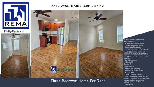 3 Bedroom Apartment – 5312 WYALUSING AVE - Unit 2, Philadelphia, PA 19131