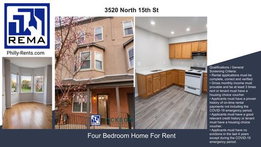 4 Bedroom Rental – 3520 North 15th St,, Philadelphia, PA 19140