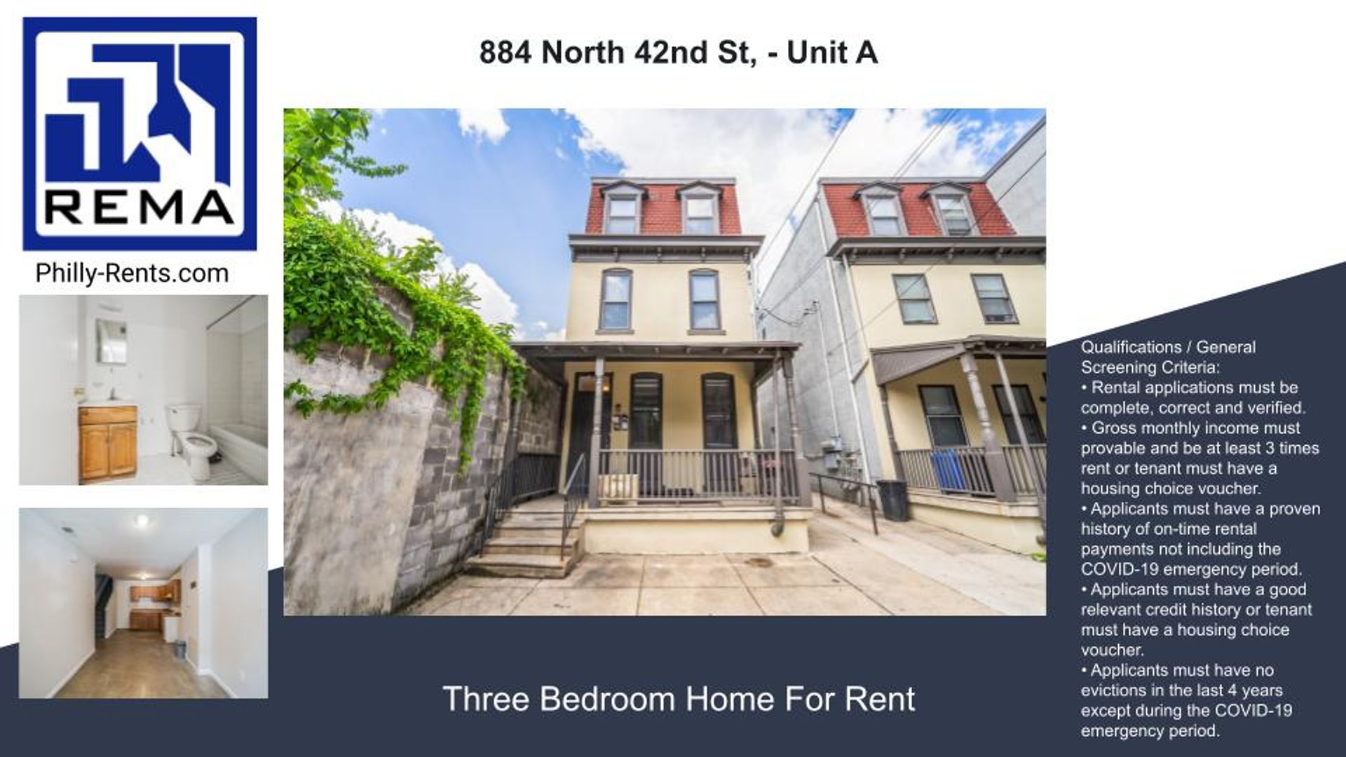 Philadelphia Apartment: 884 North 42nd St,