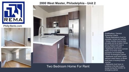 2 Bed 2 Bath Rental at 2800 West Master - Unit 2, Philadelphia, PA – photo 1
