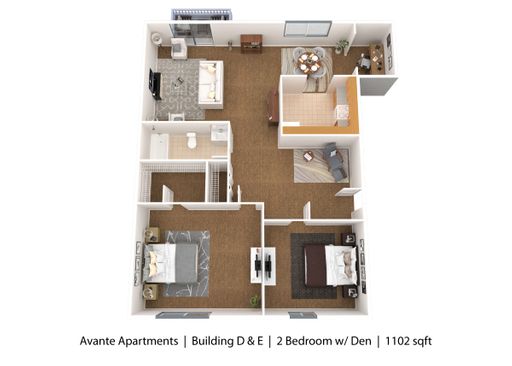 2 bedroom apartment with a beautiful view from your private patio