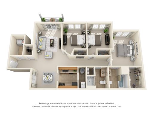 2 Bedrooms 2 Baths with Den First Floor – photo 1