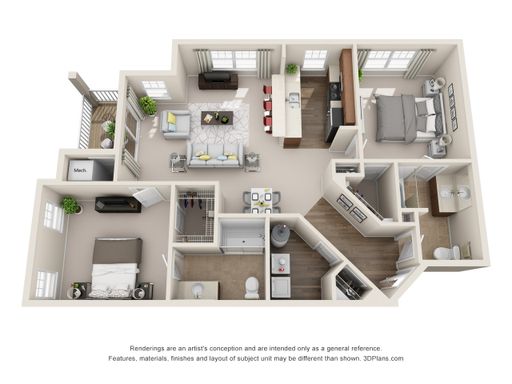 2 Bedroom 2 Bath DUAL MASTER 1270 – photo 1