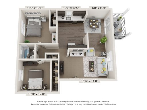 2 Bedroom 1 Bath – 779
