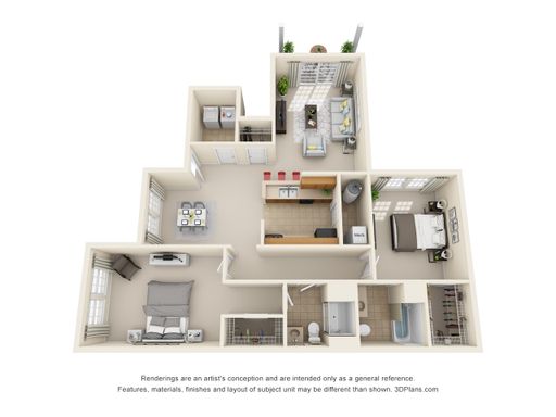 2 Bedroom 2 Bath Second Floor
