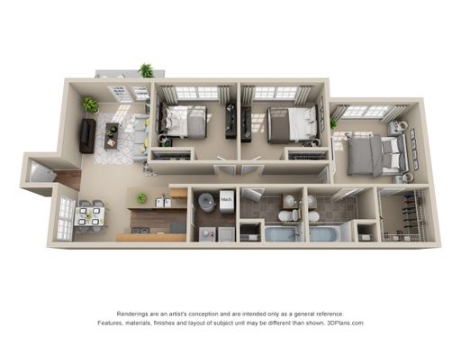 3 Bedrooms 2 Baths