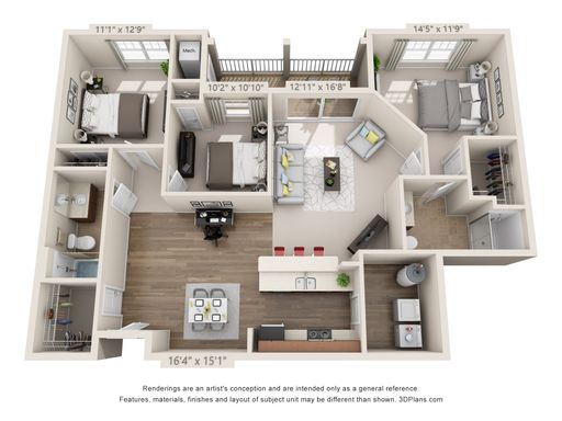 3 Bedrooms 2 Baths - 1416