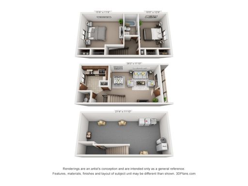 2 Bedroom 1.5 Bath Townhome Cedarbrook with Dual Entry and Basement 1024 – photo 1