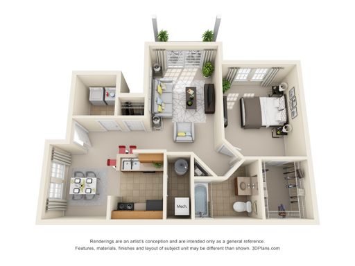 1 Bedroom 1 Bath First Floor