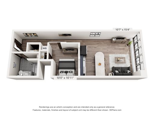 1 Bedroom 1 Bath - 581-691 sq. ft. – photo 1
