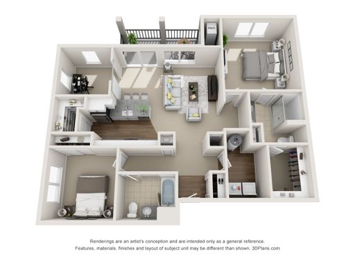 2 Bedroom 2 Bath - 1335