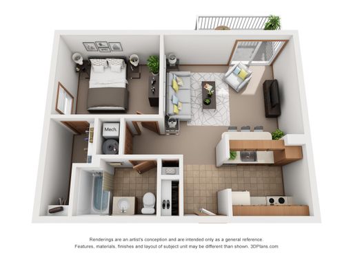 1 Bedroom 1 Bath 598 – photo 1