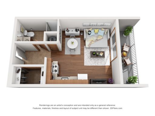 Studio Apartment with Walk-in Shower 378 – photo 1